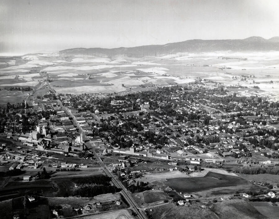 Aerial view of Moscow, Idaho.