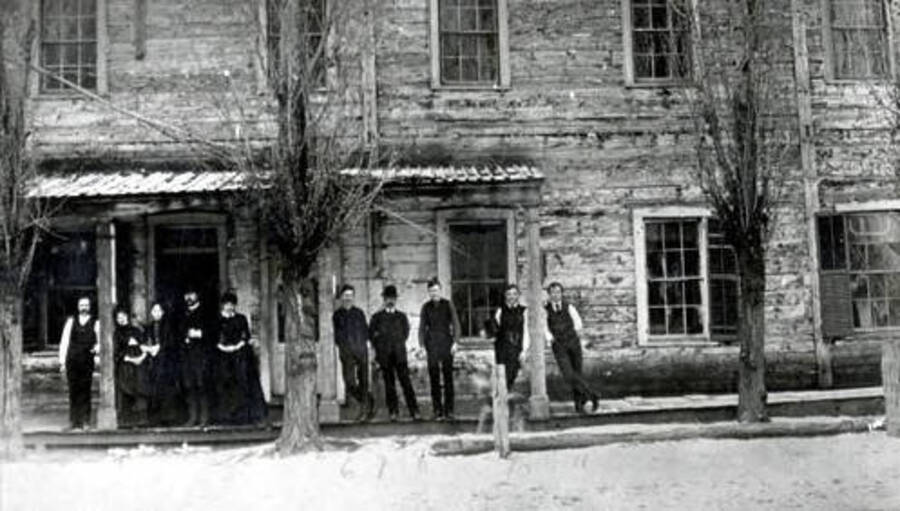 Group of people in front of building. Lewiston, Idaho