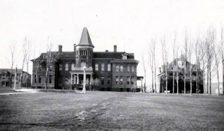 Albion State Normal School. Old Administration Building and Miller Hall. Albion, Idaho.