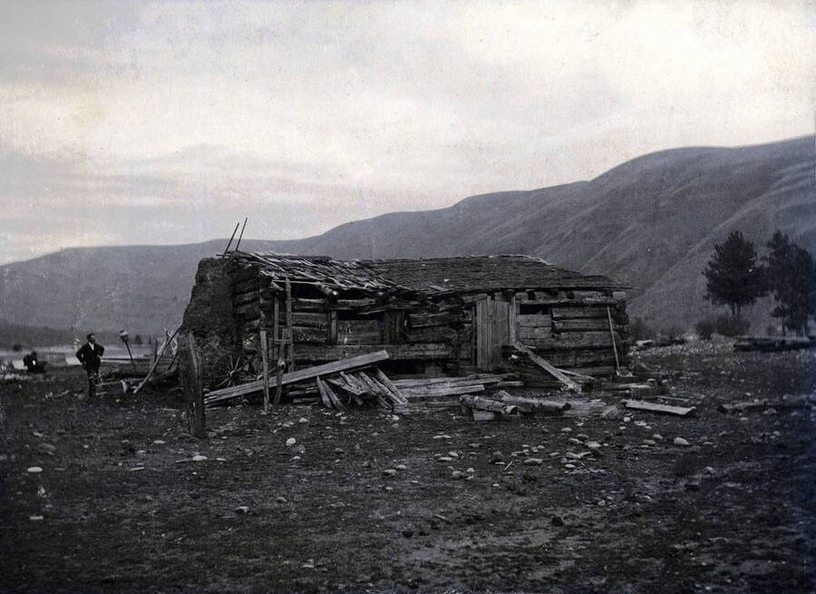 First house known to be occupied by white family in Idaho.  View towards southeast