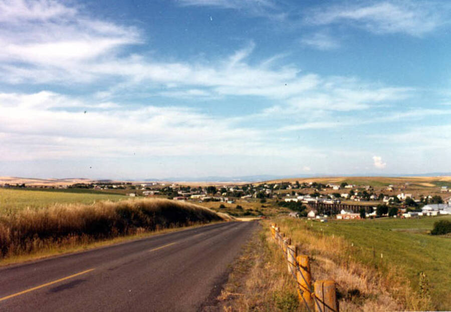 Panoramic view looking northeast of Cottonwood, Idaho.