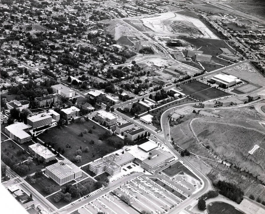 Aerial view of Idaho State University. Pocatello, Idaho.