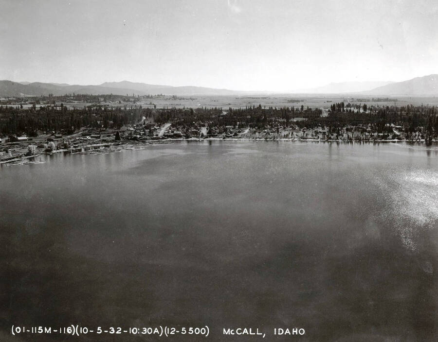 Aerial view of portion of Payette Lake. McCall, Idaho.