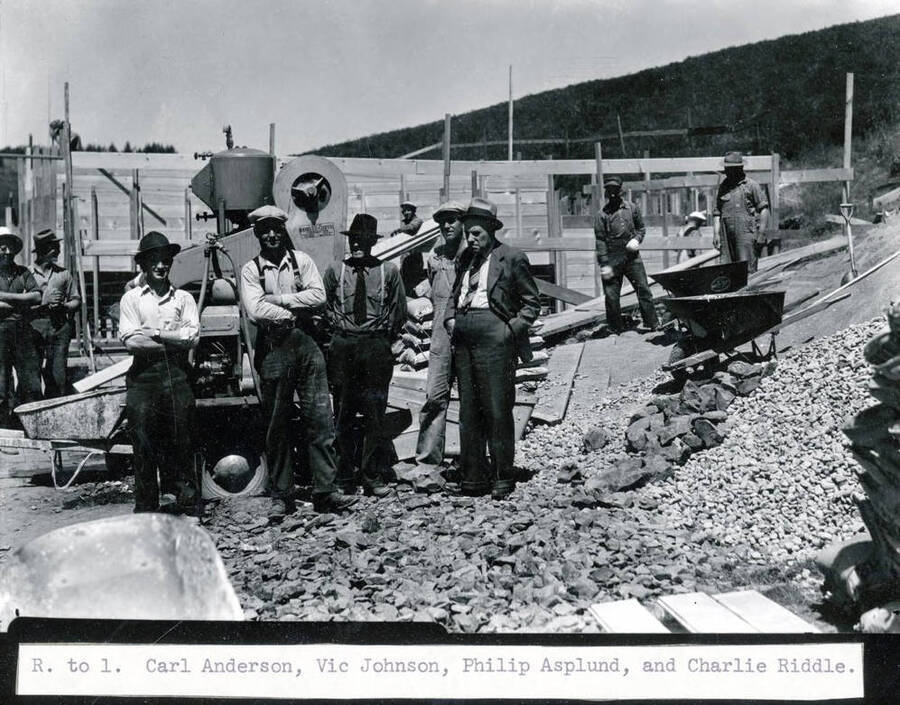 R-L: Carl Anderson, Vic Johnson, Philip Asplund, and Charlie Riddle at Troy Reservoir. Troy, Idaho.