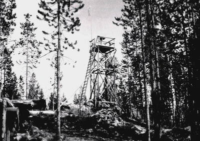 Burpee Mountain Lookout. Located 16 miles south of Elk City, Idaho.