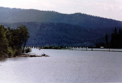 Shows railroad bridge and chatcolet Lake