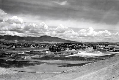 Panoramic view from Neale Stadium of Moscow, Idaho.