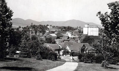 Panoramic view of Moscow, Idaho taken from Hello Walk on University of Idaho campus.