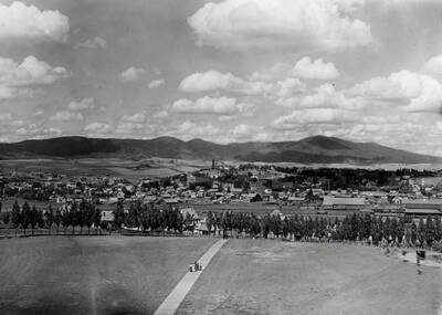 Visible: Old courthouse, Moscow Hotel, Motter-Wheeler Building, Russell School, and old water tower
