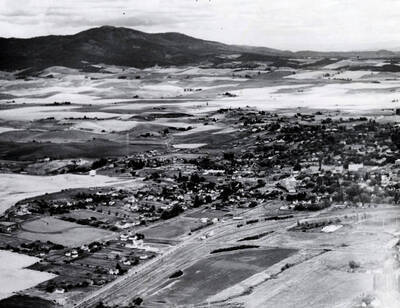 Aerial view of Moscow, Idaho.