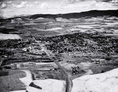 Aerial view of Moscow, Idaho.