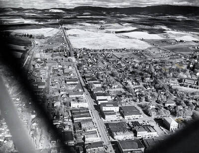 Aerial view of Moscow, Idaho.