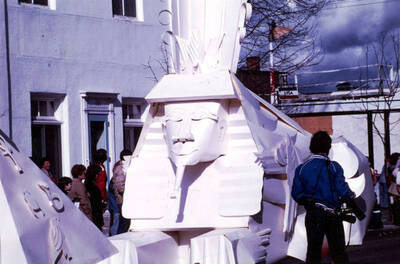 Float entry in Mardi Gras parade. Moscow, Idaho.