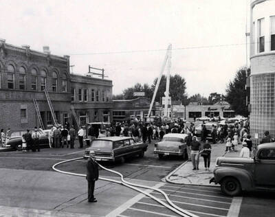 Copy print of General Telephone Company fire. Moscow, Idaho.