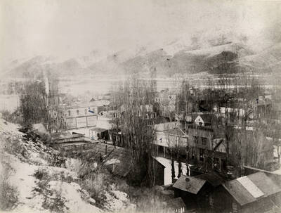 Oversize copy with buildings identified.