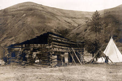 Spalding cabin (1837- ). Lapwai, Idaho.