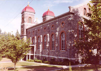 Exterior view of Priory of St. Gertrude. Cottonwood, Idaho.
