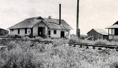 Railroad tracks in foreground