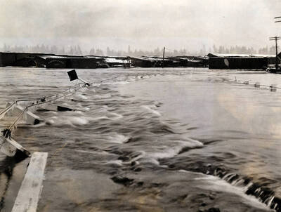 View of flood on west of Blackwell Mill. Coeur d'Alene, Idaho.