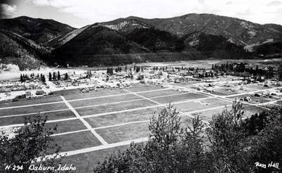 Distant view of Osburn, Idaho.
