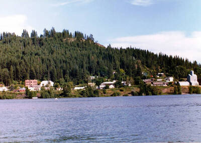 East Harrison, Idaho. Tall building on left is elementary school.