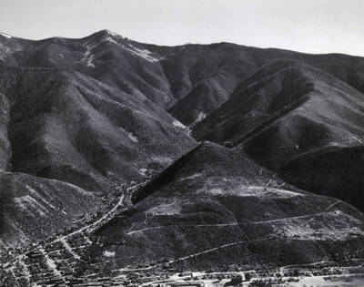 Wardner, Idaho. Haystack Peak in upper left.