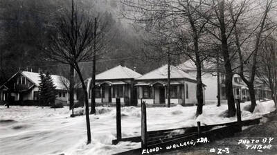 High Street and King Street during Placer Creek Flood. Wallace, Idaho.
