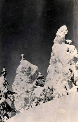 Snow on hill above Wallace, Idaho.