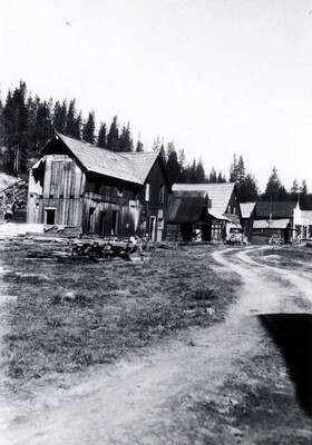 Looking north with Dixie Hotel in foreground. Dixie, Idaho.