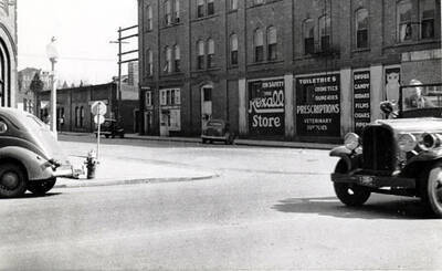 Fire truck on way to a fire. Wallace, Idaho.