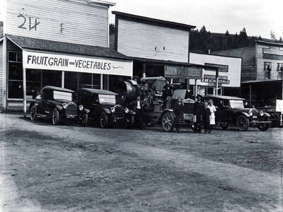 Vehicles that were in parade in front of some of the business places