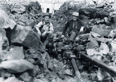 Carl Anderson and Ed Solberg at Troy Reservoir on Emil Nelson hill. Troy, Idaho.