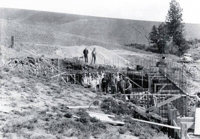 Troy Reservoir under construction. Troy, Idaho.