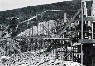 Troy Reservoir under construction. Troy, Idaho.