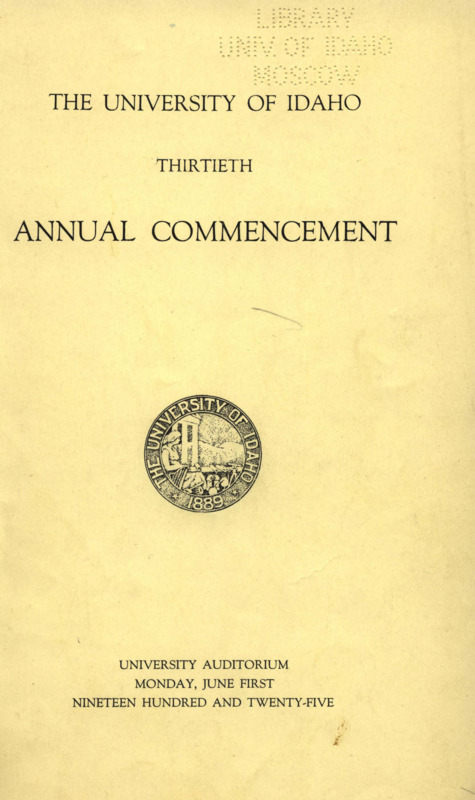 The University of Idaho Thirtieth Annual Commencement