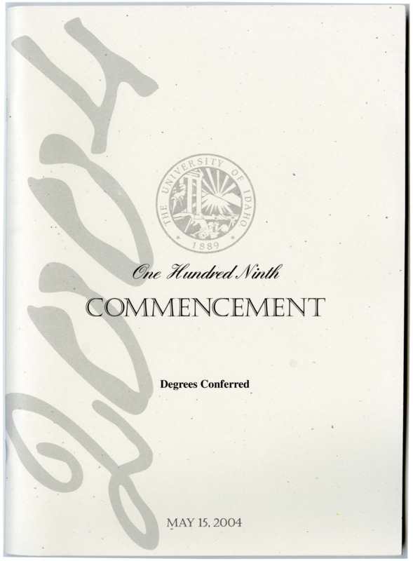 One Hundred Ninth Commencement Degrees Conferred