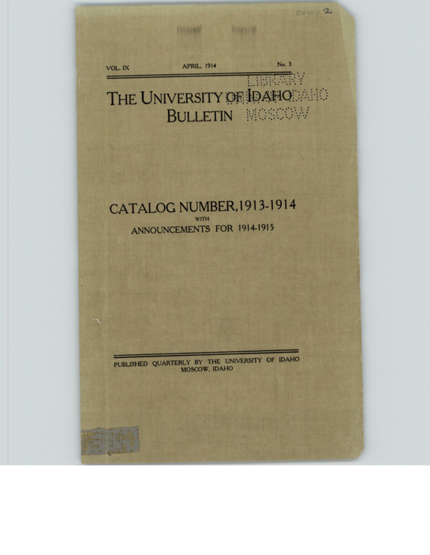 Scan of course catalog booklet, Vol. IX, No. 3