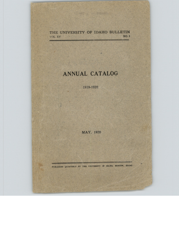 Scan of course catalog booklet, Vol. XV, No. 3