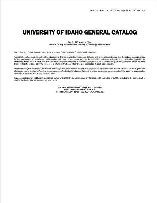 Course catalog document