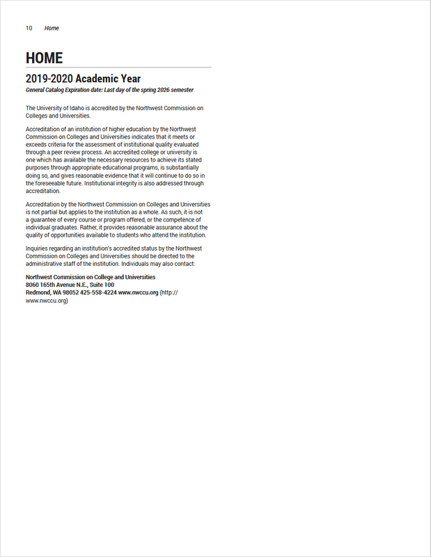 Course catalog document