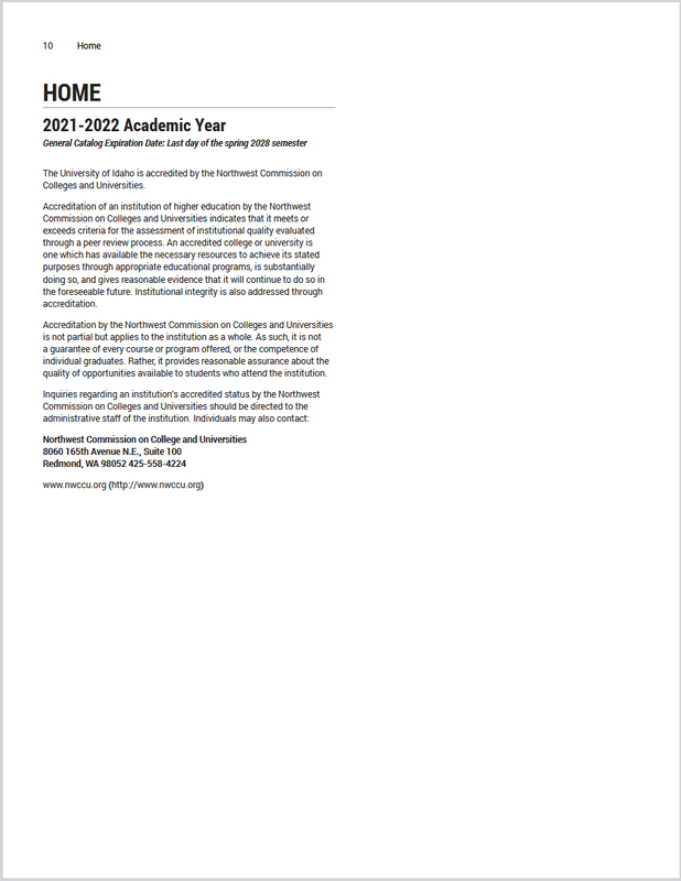 Course catalog document