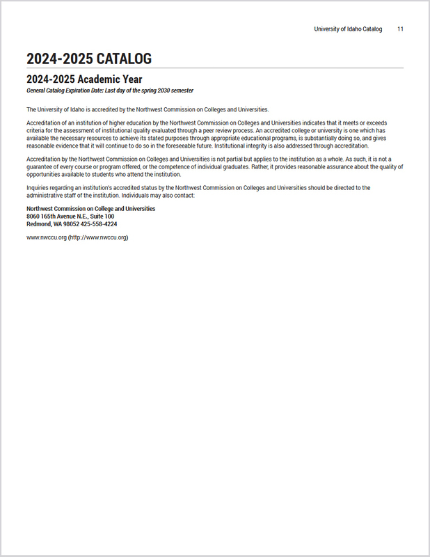 Course catalog document