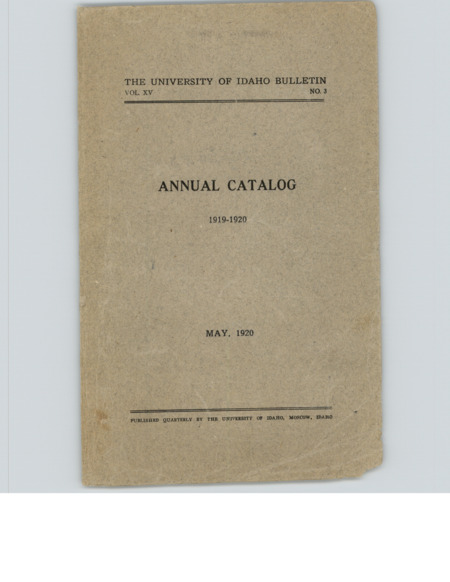 Scan of course catalog booklet, Vol. XV, No. 3