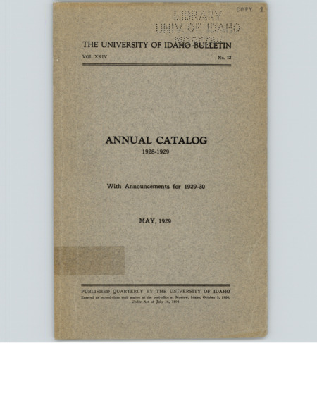 Scan of course catalog booklet, Vol. XXIV, No. 12