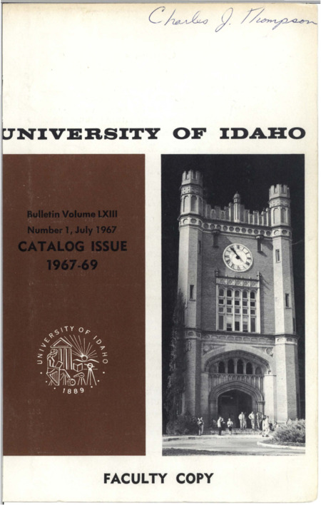 Scan of course catalog booklet, Vol. LXIII, No. 1