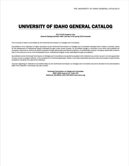 Course catalog document