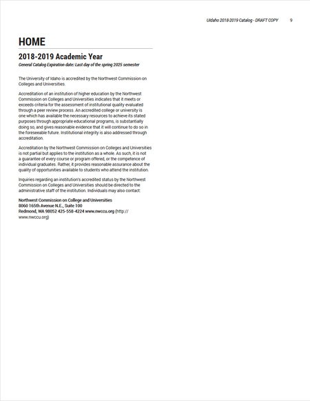 Course catalog document