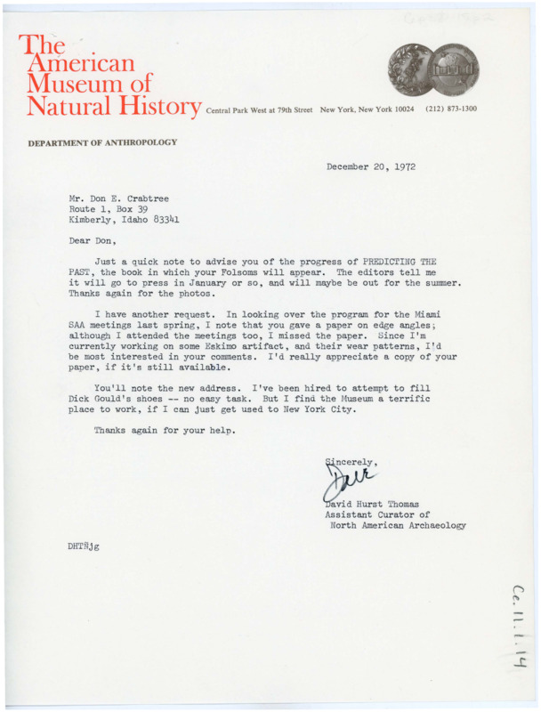 Letter discussing the progress of Thomas's book. He would like a copy of Crabtree's paper on edge angles and some comments.