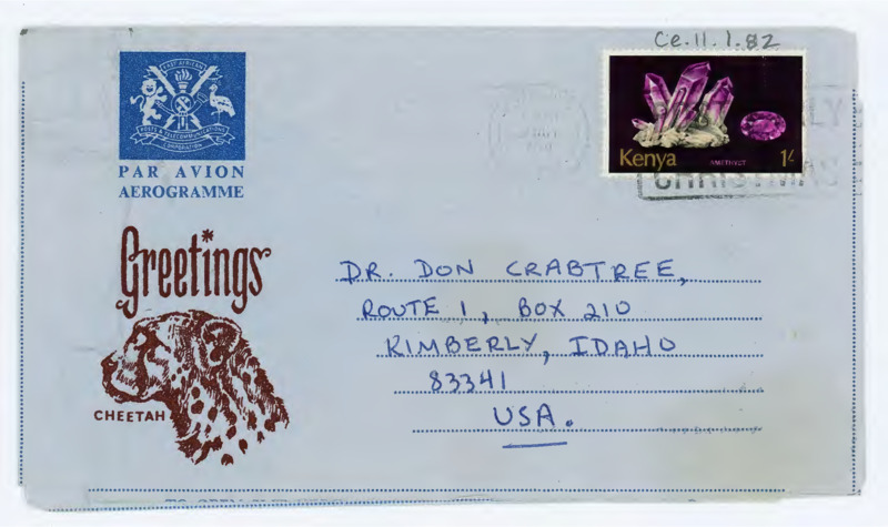 A letter from Nicholas Toth discussing his archaeological work in Africa and his work in flintknapping. He discusses the experimental work they are doing to understand the Pleistocene era better.