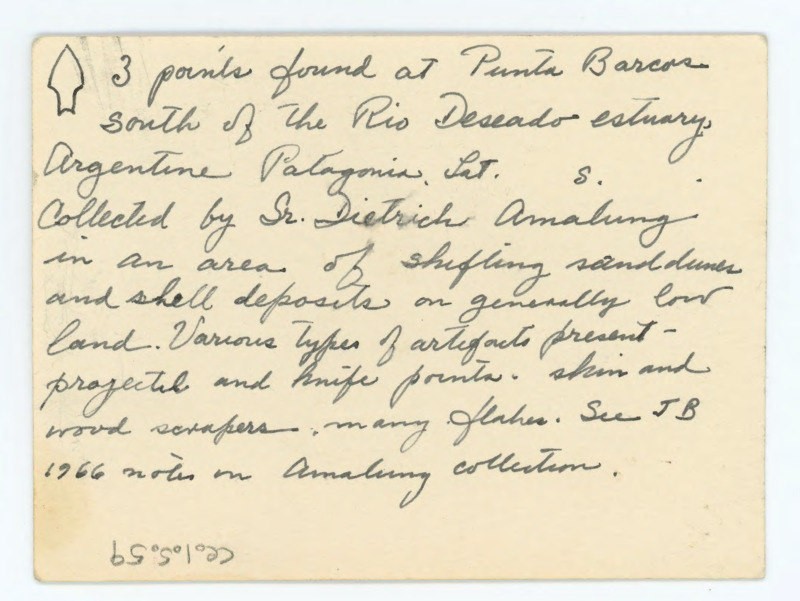 Handwritten note from Junius Bird about some points he had found.